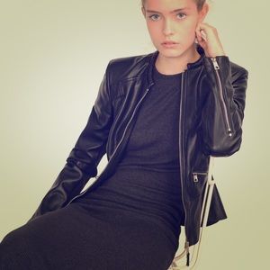Zara Trafaluc Biker Faux Leather Jacket US M